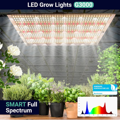 Growealth G3000 300W Vollspektrum-LED-Pflanzenlampe für Growboxen