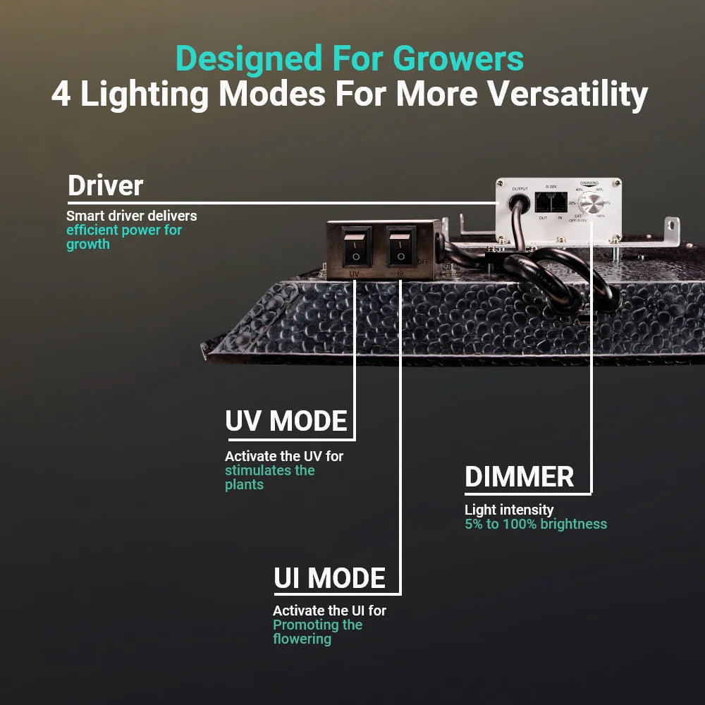 Growealth G3000 300W Vollspektrum-LED-Pflanzenlampe für Growboxen