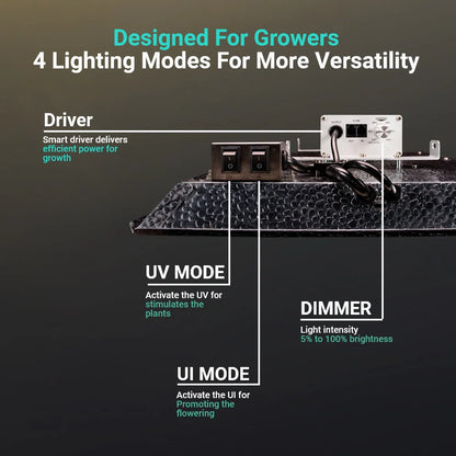 Growealth G3000 300W Vollspektrum-LED-Pflanzenlampe für Growboxen